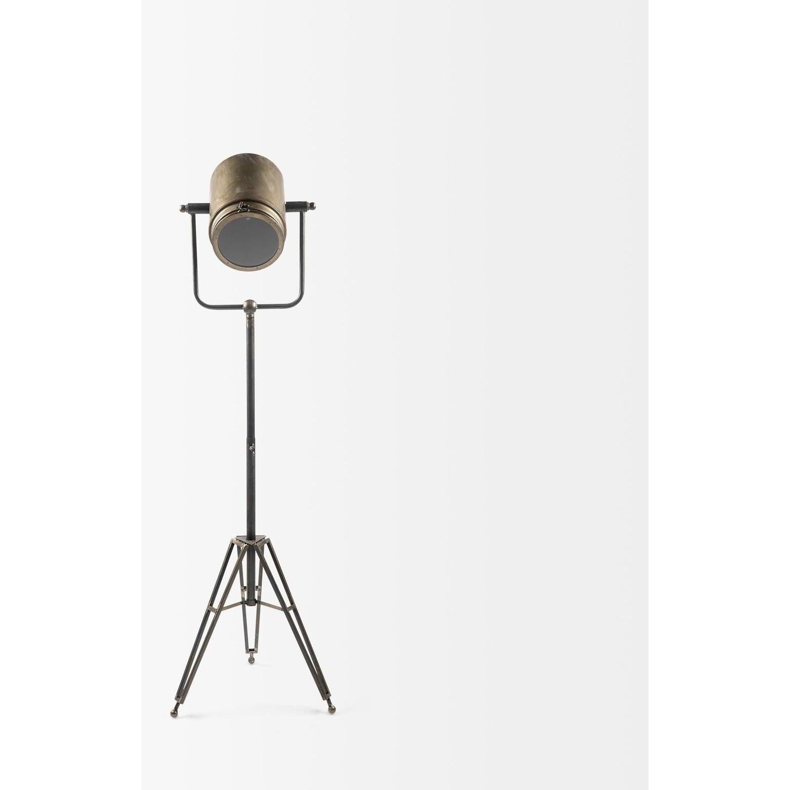 Mercana Debdou Gold Metal Adjustable Cinema-Style Floor Lamp Clearance