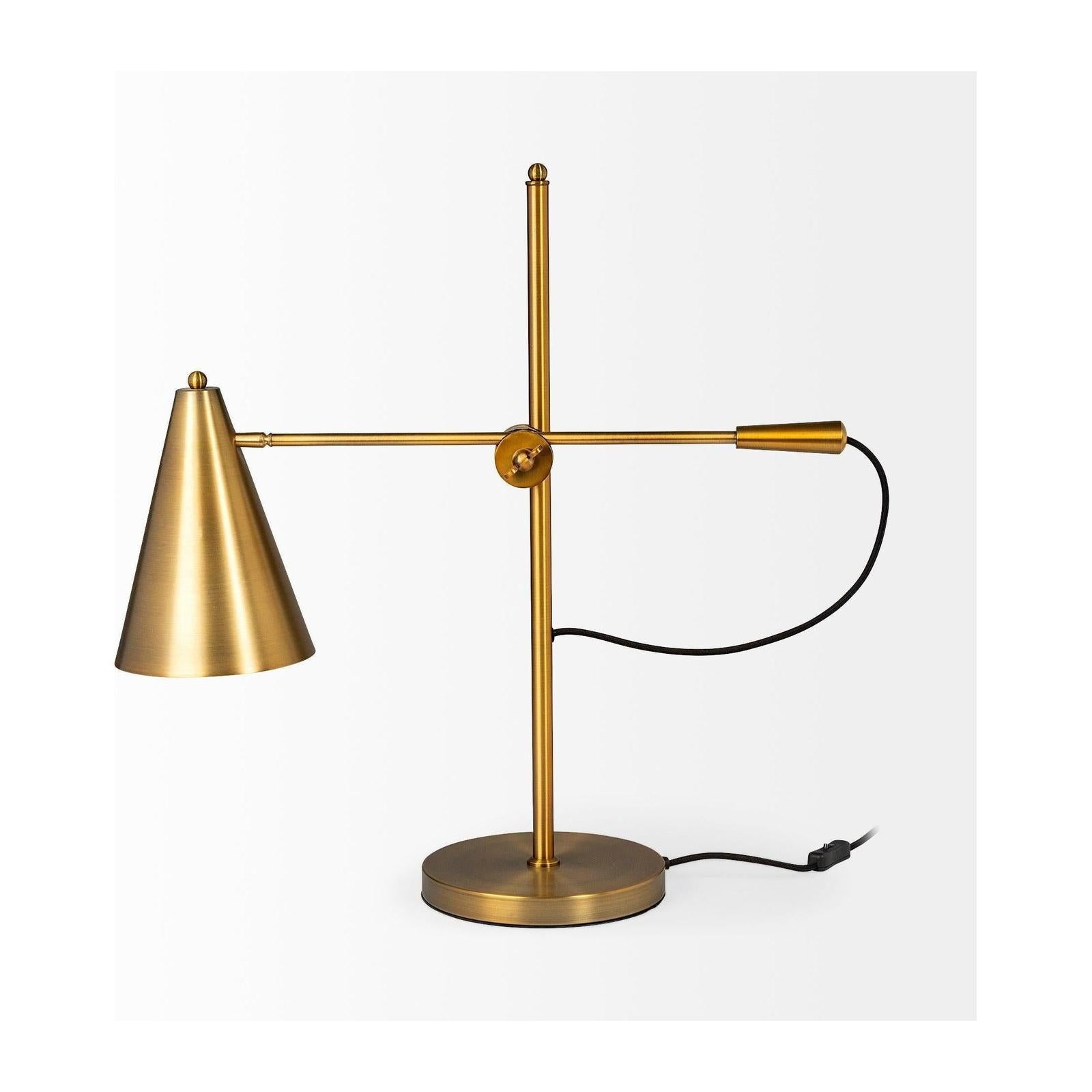 Mercana Fragon Metal Adjustable Cone Shade Table Lamp