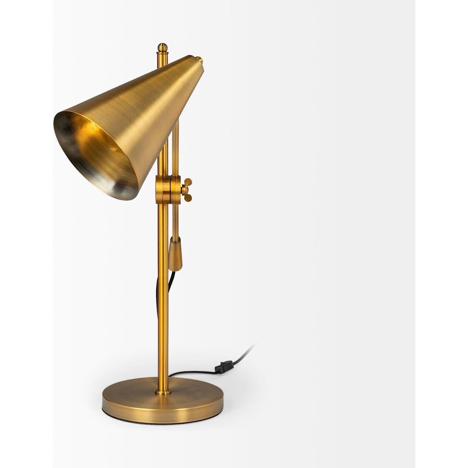 Mercana Fragon Metal Adjustable Cone Shade Table Lamp