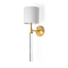 Mercana Santander Gold Metal and White Linen Shade Wall Sconce Clearance