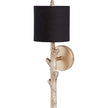 Mercana Sabinal II Gold Resin Tree Branch Black Fabric Shade Wall Sconce