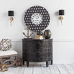 Mercana Sabinal II Gold Resin Tree Branch Black Fabric Shade Wall Sconce