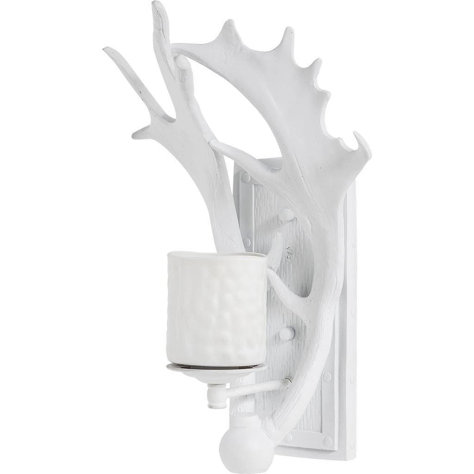 Mercana Rockland White Resin Antlers Wall Sconce Clearance