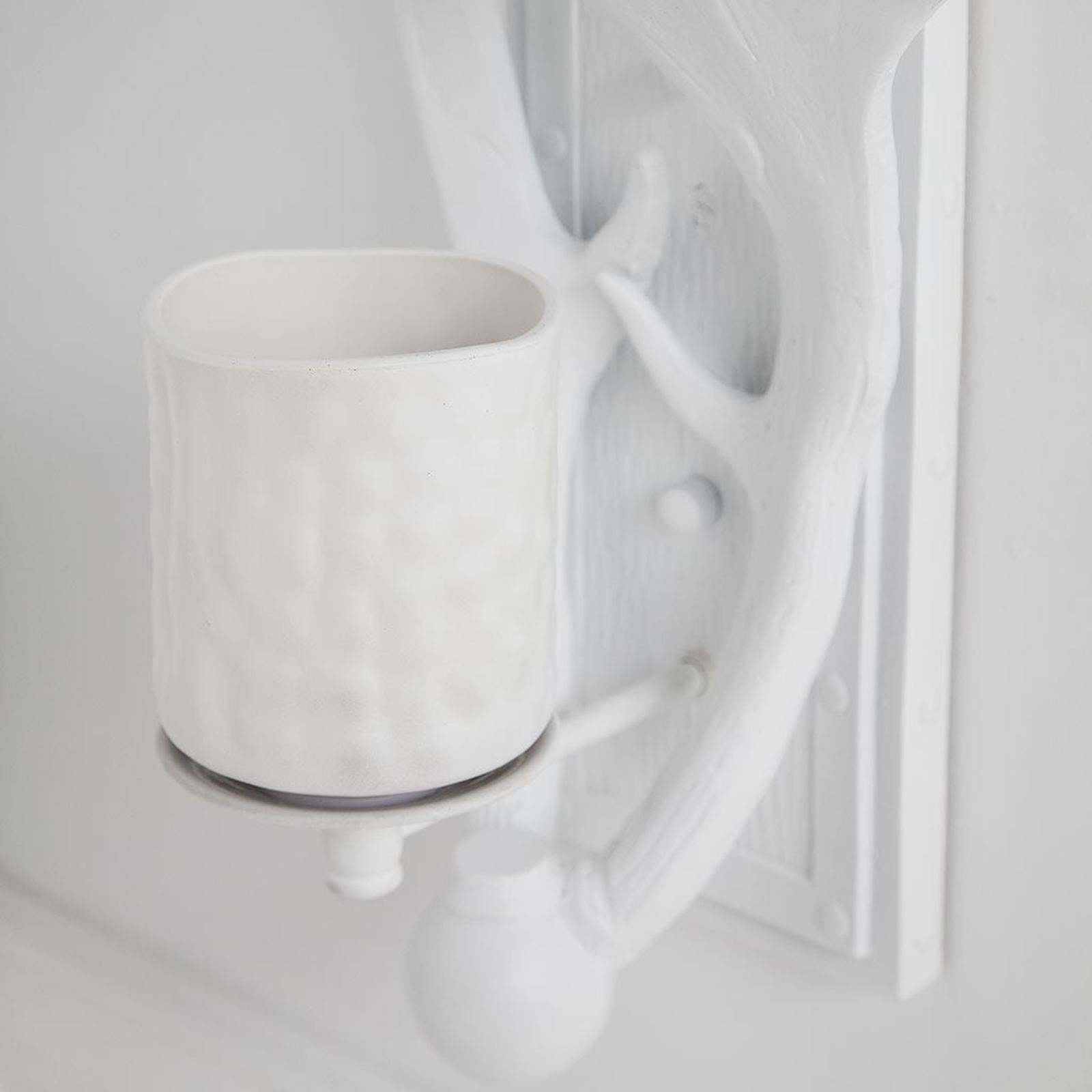 Mercana Rockland White Resin Antlers Wall Sconce Clearance