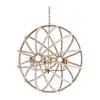 Mercana Ava White Gold Metal and White Wood Beaded Six Bulb Chandelier Clearance