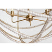 Mercana Ava White Gold Metal and White Wood Beaded Six Bulb Chandelier Clearance