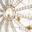 Mercana Ava White Gold Metal and White Wood Beaded Six Bulb Chandelier Clearance