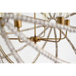 Mercana Ava White Gold Metal and White Wood Beaded Six Bulb Chandelier Clearance
