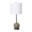 Mercana Brant Brown Resin Base White Shade Table Lamp Clearance