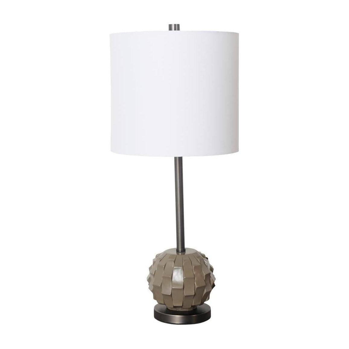 Mercana Brant Brown Resin Base White Shade Table Lamp Clearance