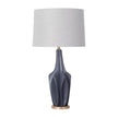 Mercana Bravar Gray-Blue Resin Base w/ Gray Fabric Shade Table Lamp Clearance