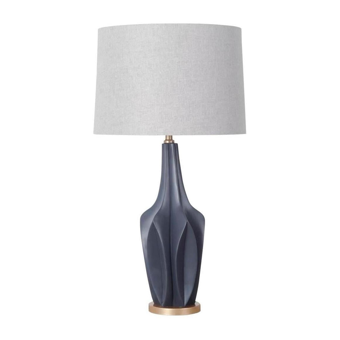 Mercana Bravar Gray-Blue Resin Base w/ Gray Fabric Shade Table Lamp Clearance