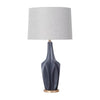 Mercana Bravar Gray-Blue Resin Base w/ Gray Fabric Shade Table Lamp Clearance