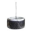 Mercana Brasseur Charcoal Black Metal Fish Scale Three Bulb Chandelier Clearance