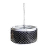 Mercana Brasseur Charcoal Black Metal Fish Scale Three Bulb Chandelier Clearance