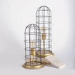 Mercana Carkner Gun-Metal Grey Cylindrical Metal Cage Table Lamp Clearance