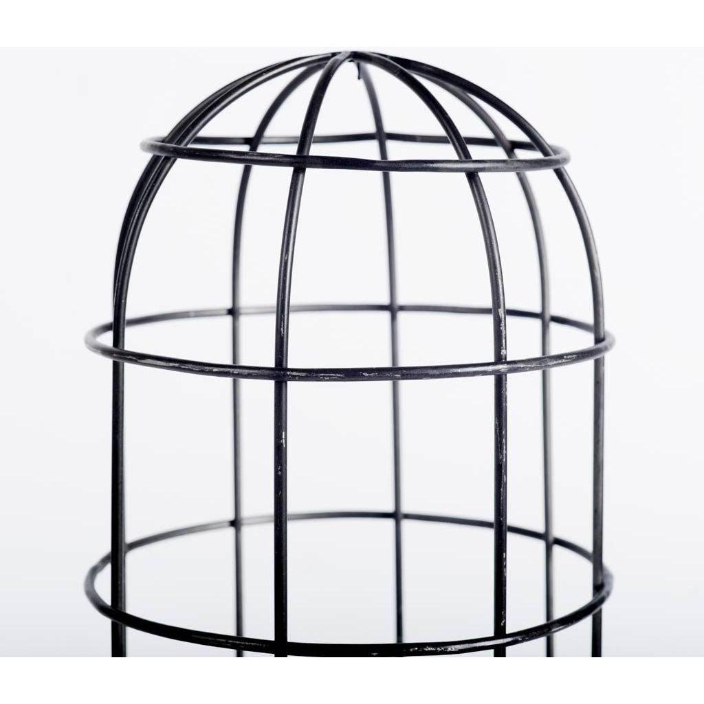Mercana Carkner Gun-Metal Grey Cylindrical Metal Cage Table Lamp Clearance