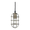 Mercana Hines I 4x8 Antiqued-Brass Metal Cage Pendant Light Clearance