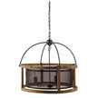 Mercana Penhill Black and Wooden Three Bulb Chandelier Clearance