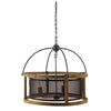 Mercana Penhill Black and Wooden Three Bulb Chandelier Clearance