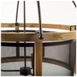 Mercana Penhill Black and Wooden Three Bulb Chandelier Clearance