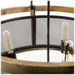 Mercana Penhill Black and Wooden Three Bulb Chandelier Clearance