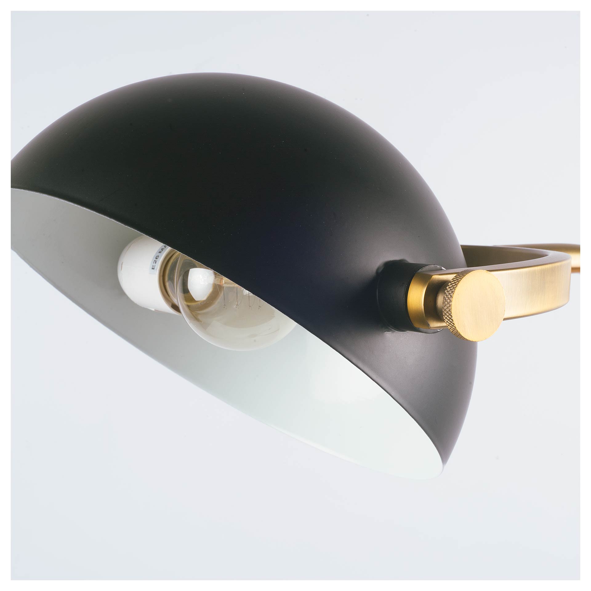 Mercana Denmark Black/Gold Concrete Base Metal Shade Floor Lamp