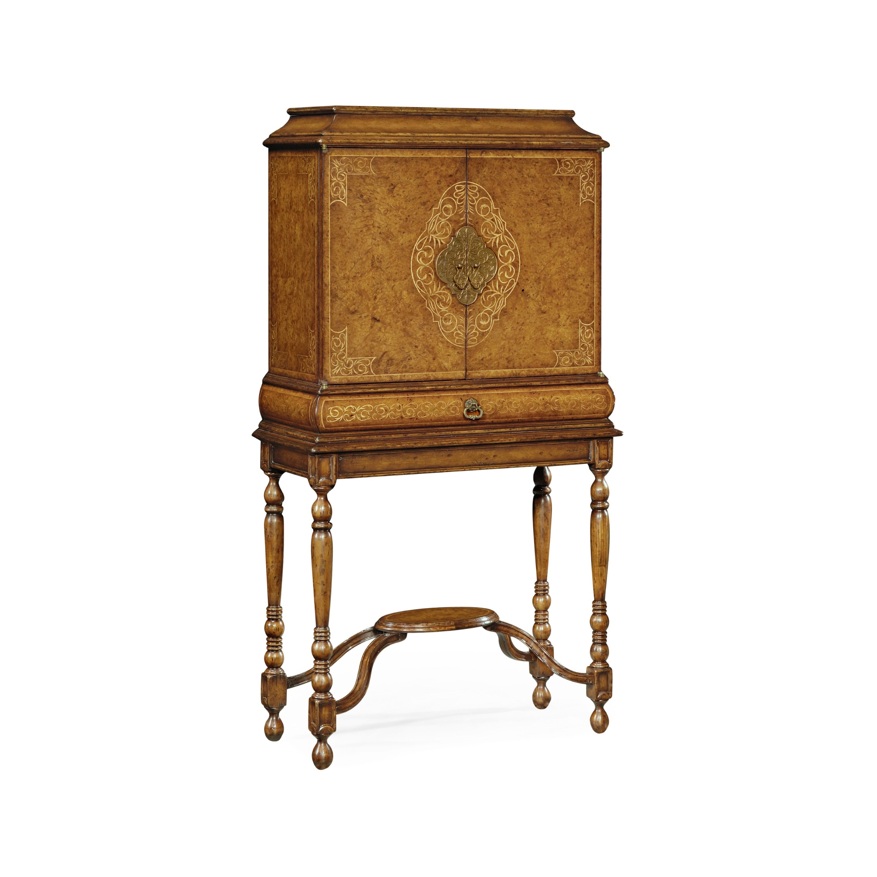 Jonathan Charles Walnut & Seaweed Collectors Cabinet ( 493584-BWM )