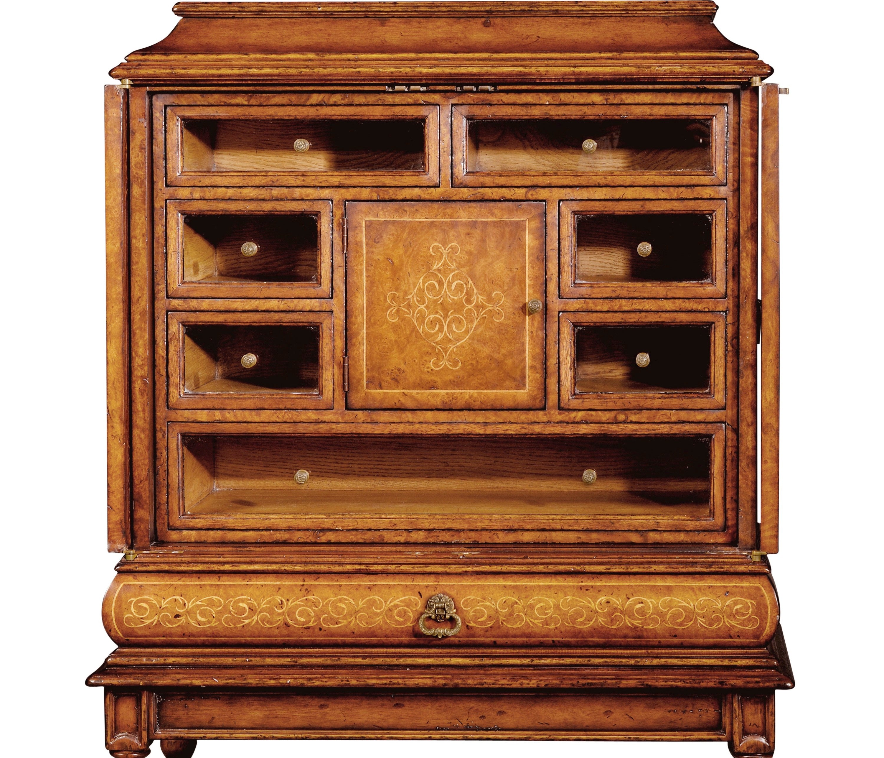 Jonathan Charles Walnut & Seaweed Collectors Cabinet ( 493584-BWM )