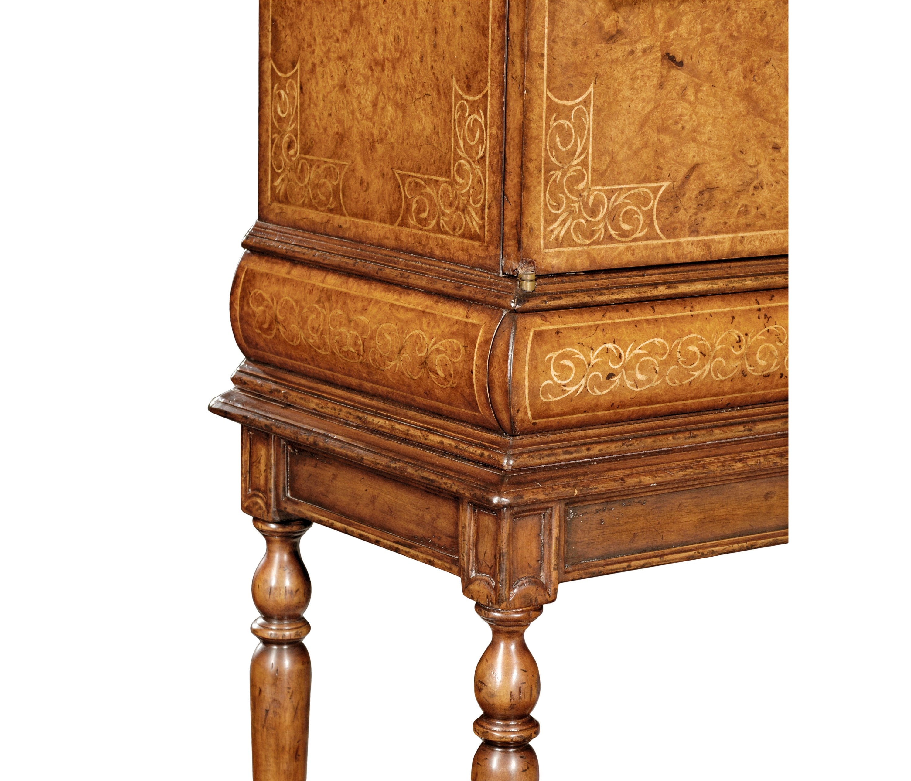 Jonathan Charles Walnut & Seaweed Collectors Cabinet ( 493584-BWM )