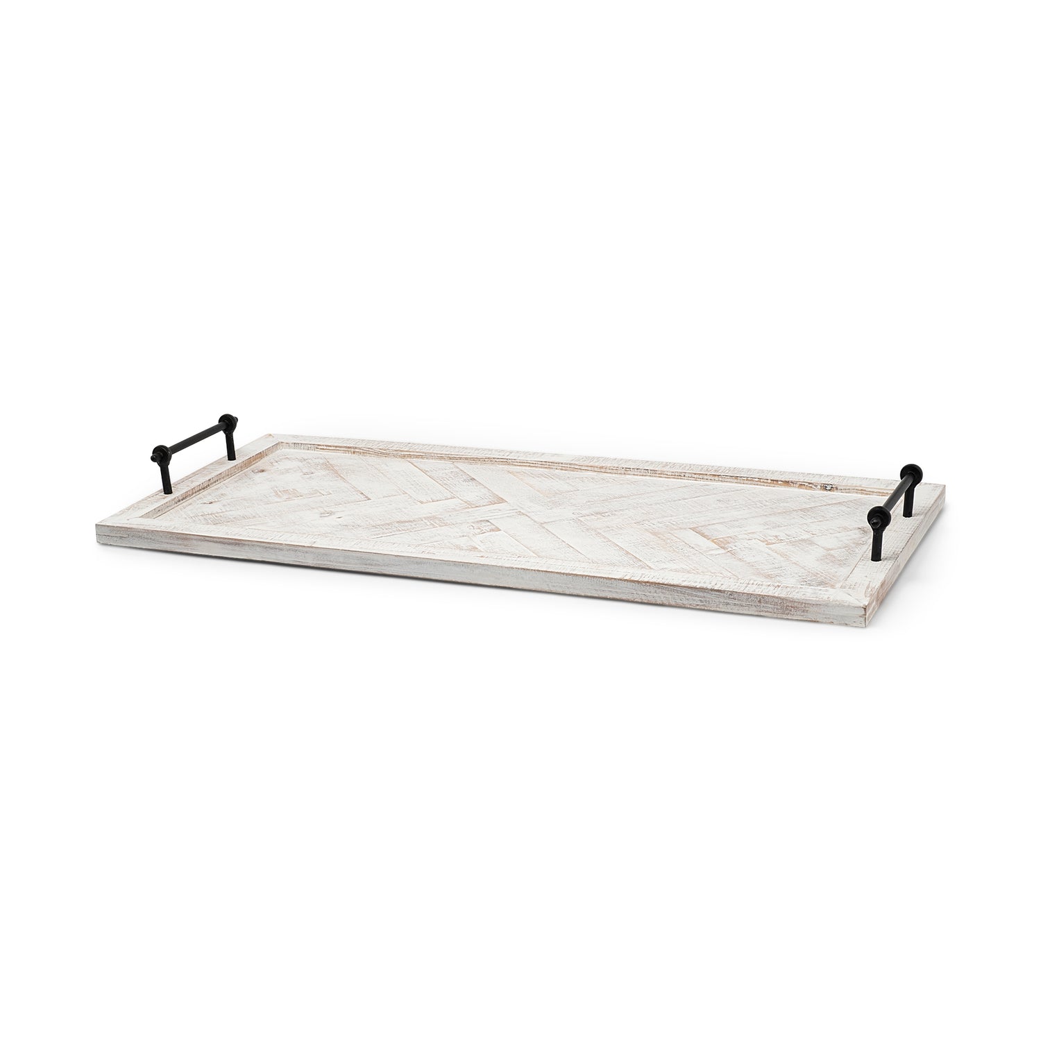 Mercana Alfred Natural Wooden Herringbone Rectangular Tray