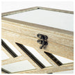 Mercana Tiffany Off-White Wooden W/ Mirror Inlay Chevron Boxes -Set of 2 Clearance