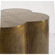 Mercana Quatrefoil Gold Flower W/ Wooden Top Brass Cladding Accent Table