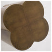 Mercana Quatrefoil Gold Flower W/ Wooden Top Brass Cladding Accent Table
