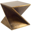 Mercana Zelda Gold Metal-Cladded Z-Shaped Wooden Accent Table