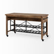 Mercana Stuart I Brown Solid Wood Top Two-Tier Black Metal Rolling Kitchen Island
