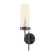 Mercana Bougeoir Gray Metal Cylindrical Glass Shade Wall Sconce Clearance