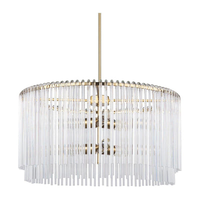 Mercana Elsa Clear Glass and Gold Metal Frame Six Bulb Chandelier Clearance