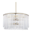 Mercana Elsa Clear Glass and Gold Metal Frame Six Bulb Chandelier