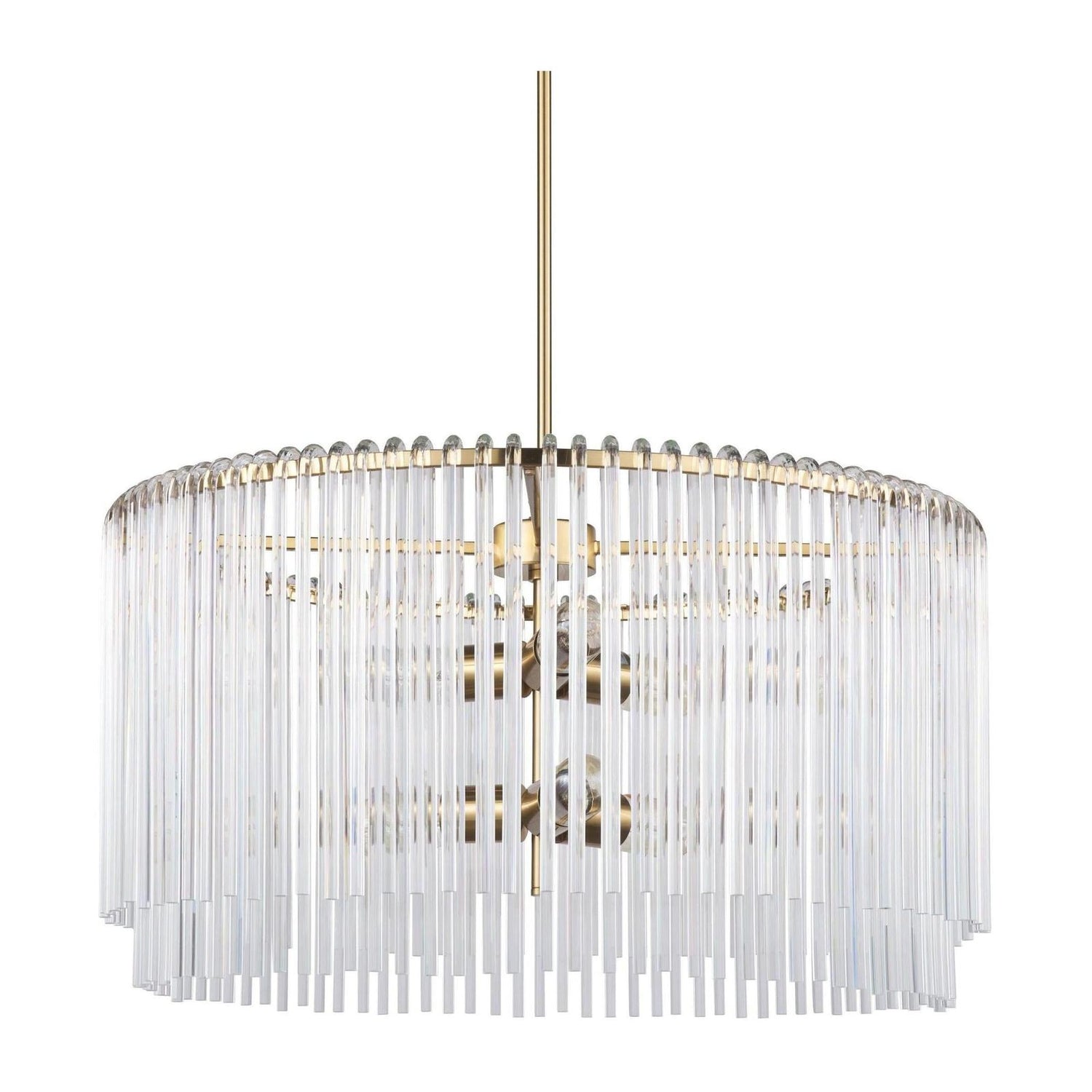 Mercana Elsa Clear Glass and Gold Metal Frame Six Bulb Chandelier