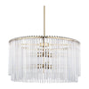 Mercana Elsa Clear Glass and Gold Metal Frame Six Bulb Chandelier