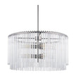Mercana Anna Hanging Gun-Metal w/ Clear Glass Rods Six Bulb Chandelier Clearance