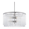 Mercana Anna Hanging Gun-Metal w/ Clear Glass Rods Six Bulb Chandelier Clearance