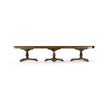 Jonathan Charles Crotch Walnut Triple Pedestal Dining Table 158