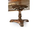 Jonathan Charles Crotch Walnut Triple Pedestal Dining Table 158