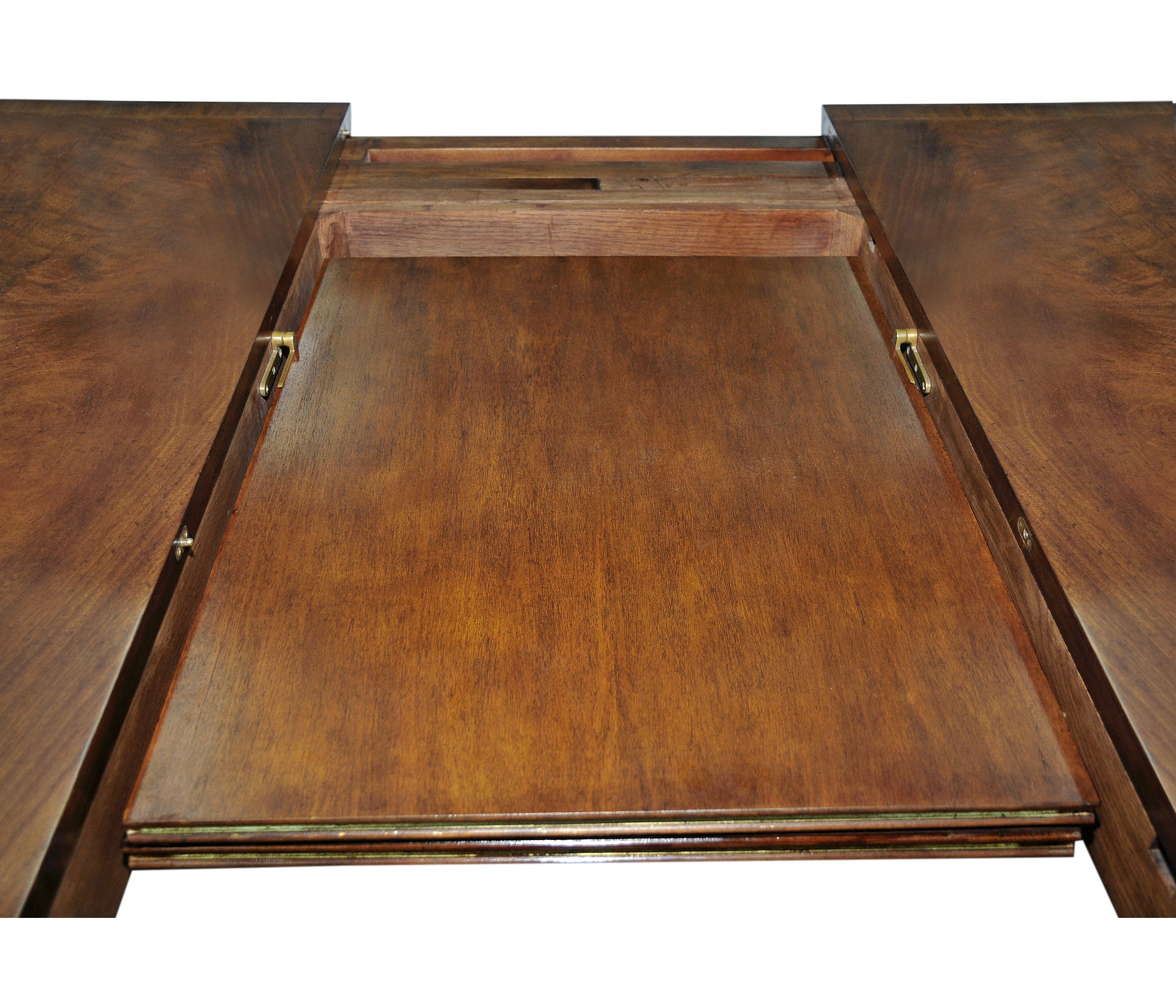 Jonathan Charles Crotch Walnut Triple Pedestal Dining Table 158