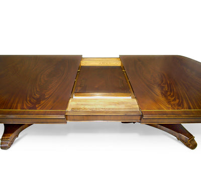 Jonathan Charles Crotch Walnut Triple Pedestal Dining Table 158"