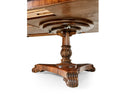 Jonathan Charles Crotch Walnut Triple Pedestal Dining Table 158