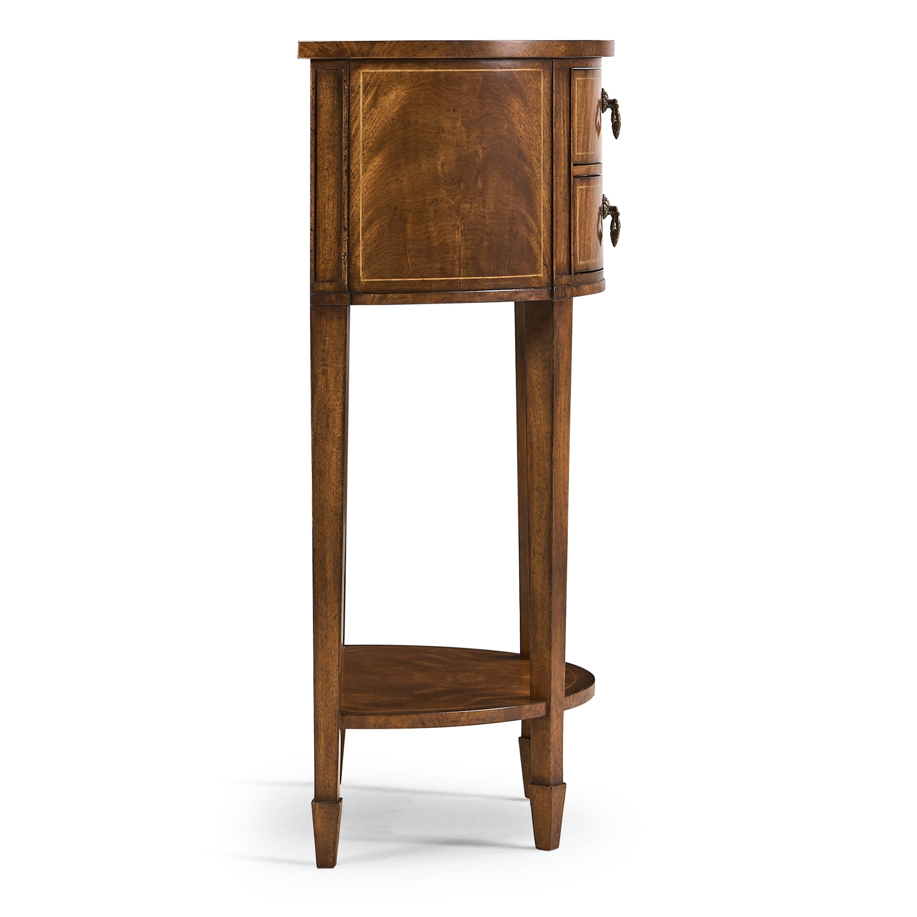 Jonathan Charles Crotch Walnut Demilune Narrow Tables ( 493929-CWM )