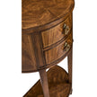 Jonathan Charles Crotch Walnut Demilune Narrow Tables ( 493929-CWM )